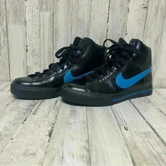 Nike Sweet Classic High Patent Black Turquiose size 9 - Picture 7 of 9